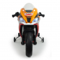 Preview: Elektrisches Kindermotorrad - Batteriebetrieb - 12 Volt - 6 km/h - USB - Farbe: orange-weiß