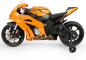 Preview: Elektrisches Kindermotorrad - Batteriebetrieb - 12 Volt - 6 km/h - USB - Farbe: orange-schwarz