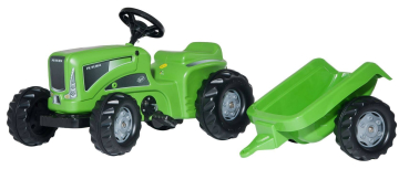 Kinderfahrzeug - Trettraktor mit Anhänger - mit Pedalen - grün