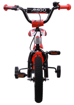 Kinderfahrrad - BMX-Rad - 12 Zoll - Rahmen 19 cm - Rücktrittbremse - Farbe: Weiß-Rot