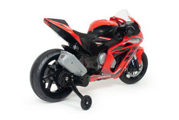 Elektrisches Kindermotorrad - Batteriebetrieb - 12 Volt - 6 km/h - USB - Farbe: rot-schwarz