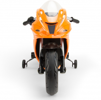 Elektrisches Kindermotorrad - Batteriebetrieb - 12 Volt - 6 km/h - USB - Farbe: orange-schwarz