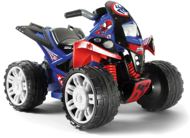 Elektrisches Kinderquad - Batteriebetrieb - 12 Volt - 5 km/h - Farbe: rot-blau