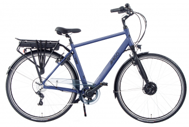 Elektrofahrrad - 28 Zoll - Rahmen 54 cm - Aluminium - Shimano-7-Gang - 25 km/h - Farbe: blaugrau