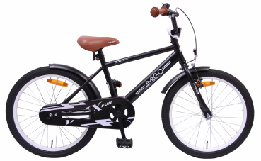 Kinderfahrrad - 20 Zoll - Rahmen 32 cm - Felgenbremse - Farbe: mattschwarz