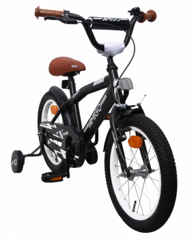 Kinderfahrrad - 16 Zoll - Rahmen 28 cm - Felgenbremse - Farbe: mattschwarz