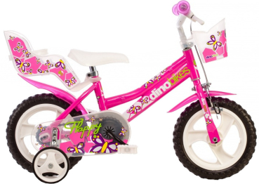 Kinderfahrrad - Mädchenfahrrad - 12 Zoll - Stahlrahmen - 2-4 Jahre - Farbe rosa