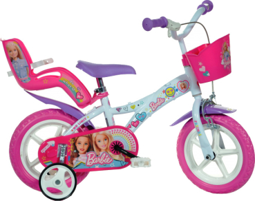 Kinderfahrrad - 12 Zoll - Stahlrahmen - 2-4 Jahre - Farbe beige-rosa