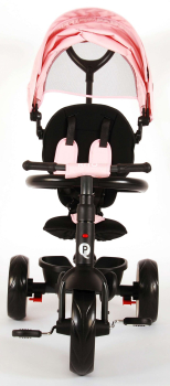 Kinderdreirad - Trike - 3in1 - Schiebebügel - Verdeck -  bis 20 kg - Farbe: rosa