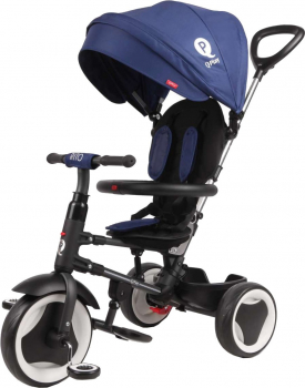 Kinderdreirad - Trike - 3in1 - Schiebebügel - Verdeck -  bis 20 kg - Farbe: blau