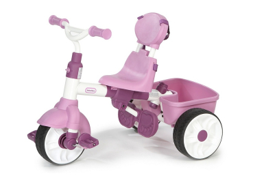 Kinderdreirad - Trike - 4in1 - Schiebebügel - Verdeck -  bis 3 Jahre - Farbe: rosa