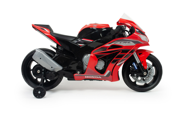 Elektrisches Kindermotorrad - Batteriebetrieb - 12 Volt - 6 km/h - USB - Farbe: rot-schwarz