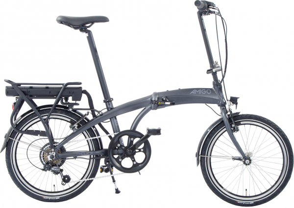 Elektrofahrrad - Faltbar - Aluminium - Shimano-6-Gang - 25 km/h - Farbe: mattgrau