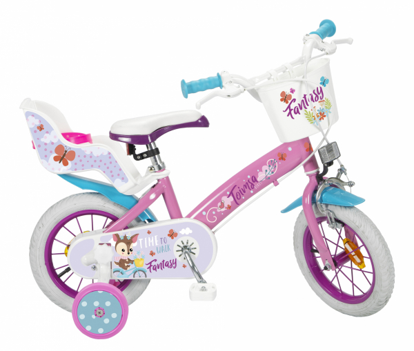 Kinderfahrrad - Mädchenfahrrad - 12 Zoll - Aluminium - 3-5 Jahre - Farbe rosa-weiß