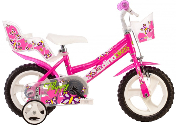 Kinderfahrrad - Mädchenfahrrad - 12 Zoll - Stahlrahmen - 2-4 Jahre - Farbe rosa